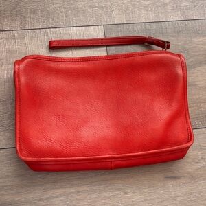 Vintage Coach Red Leather Clutch